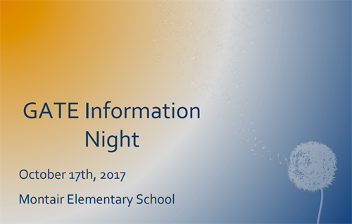 Gate Information Night Presentation cover slide